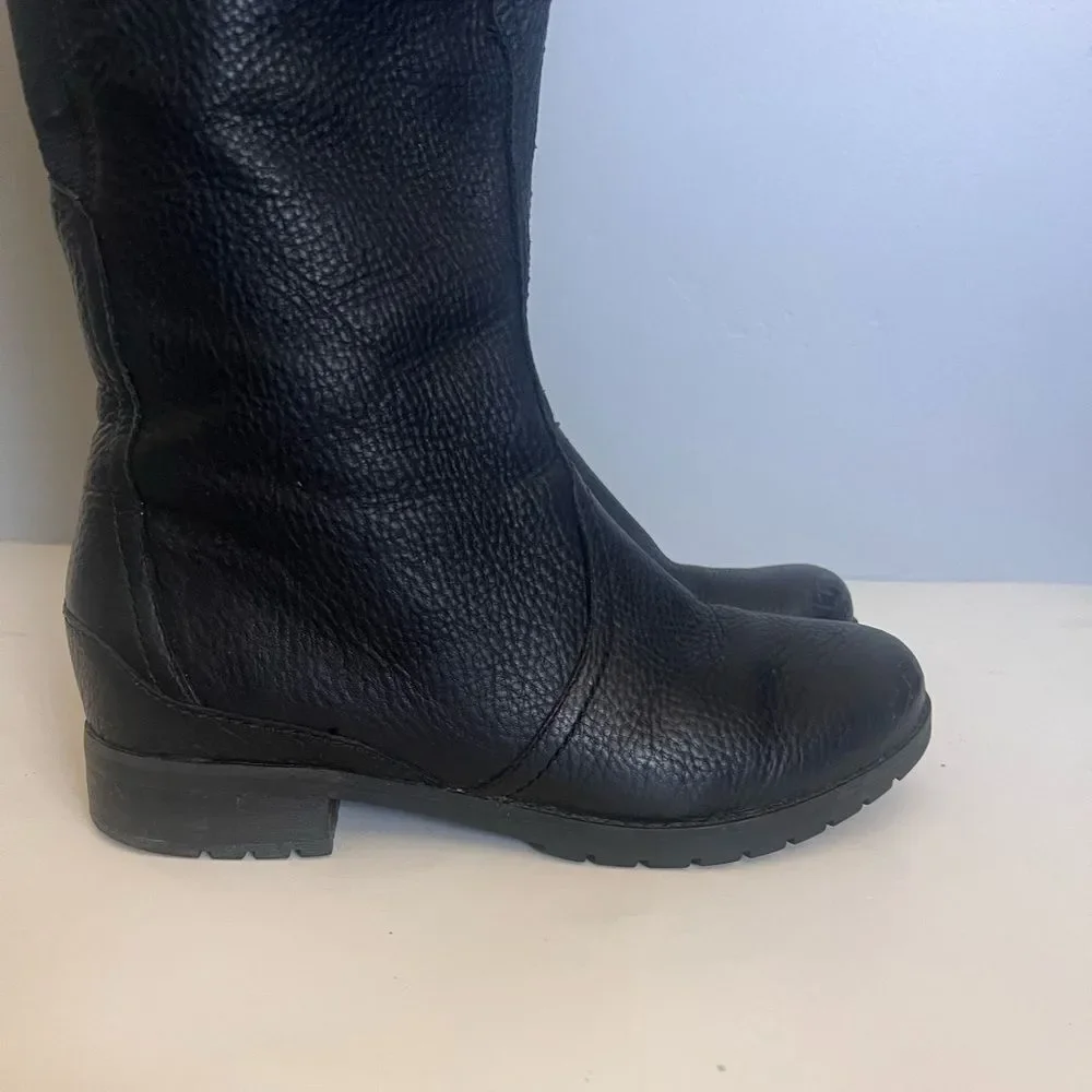 Rockport Tristina Gore Black Waterproof Hydro Shield KneeHigh Leather Boots 5.5